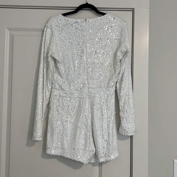 White Sequin Romper - Picture 6 of 6